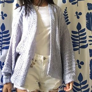 baby blue cardigan